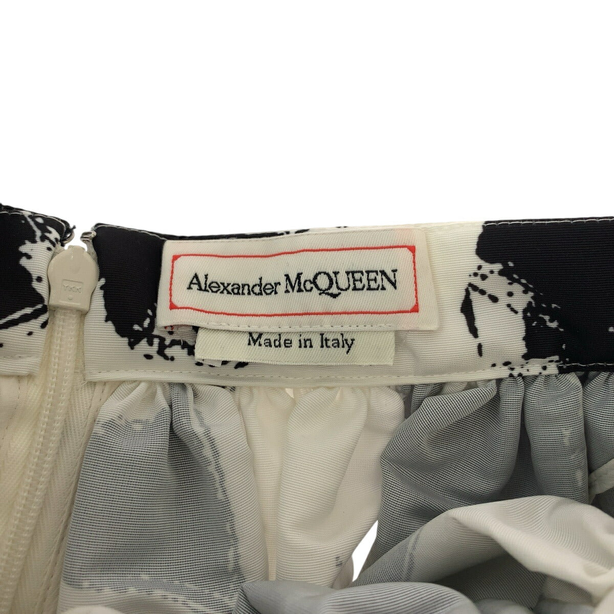 Alexander McQueen Black White Polyester Long Skirt