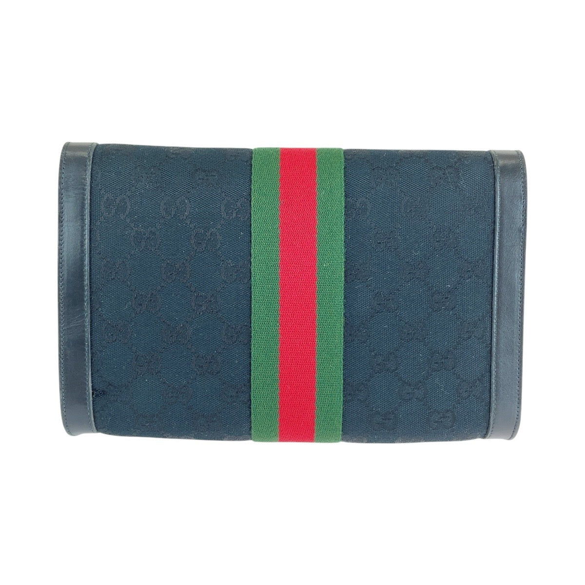 Gucci Vintage GG Canvas Leather Clutch Bag