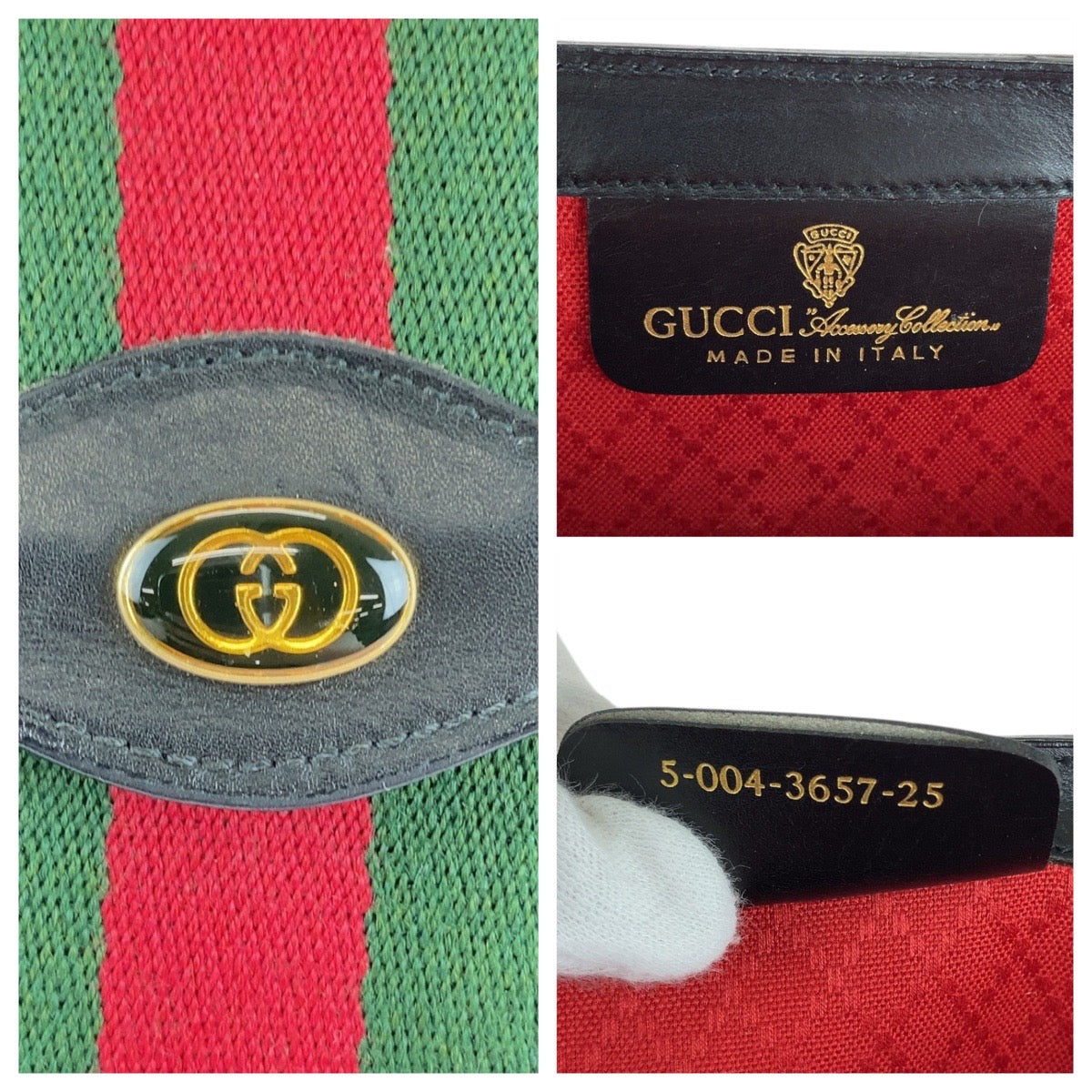 Gucci Vintage GG Canvas Leather Clutch Bag