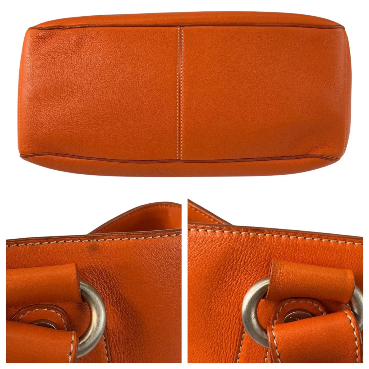 Celine Leather Boogie Bag Orange Handbag