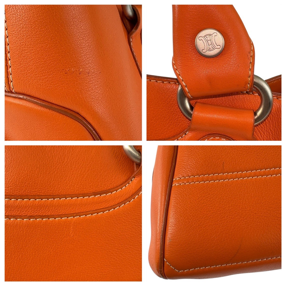 Celine Leather Boogie Bag Orange Handbag