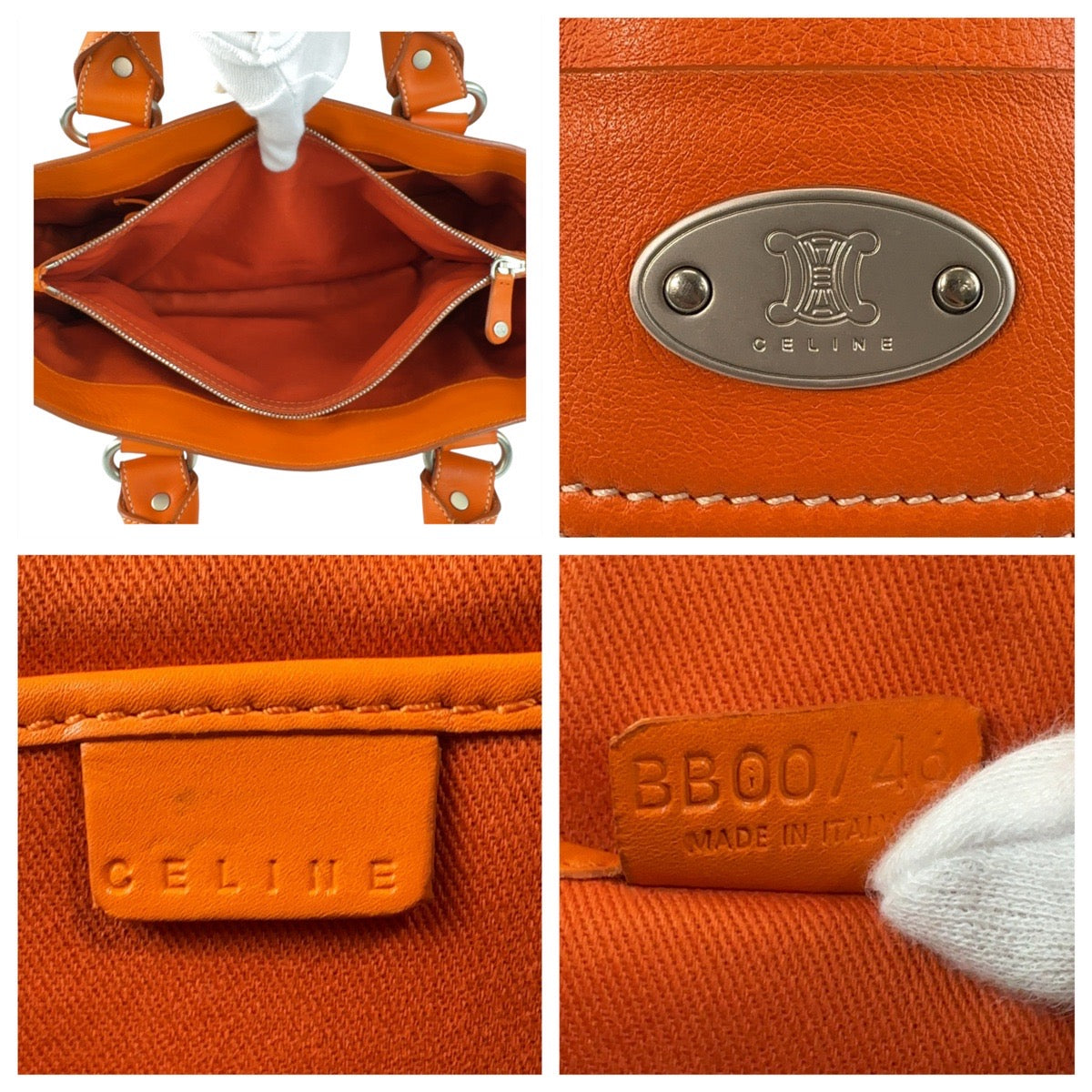 Celine Leather Boogie Bag Orange Handbag