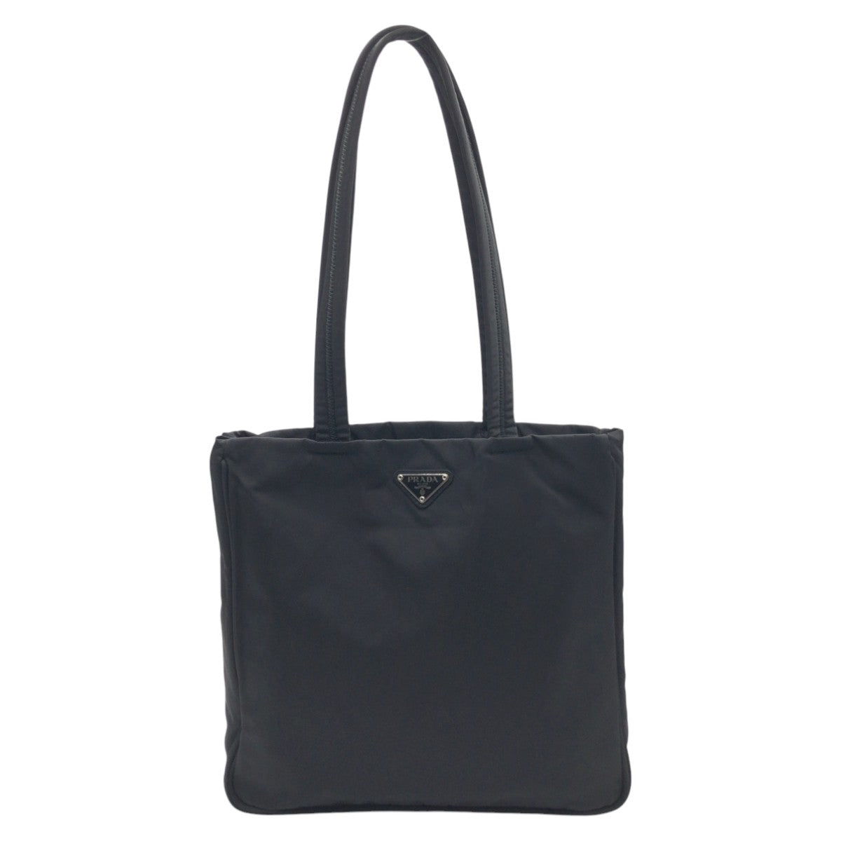 Prada Nylon Tessuto Triangle Logo Black Tote Bag