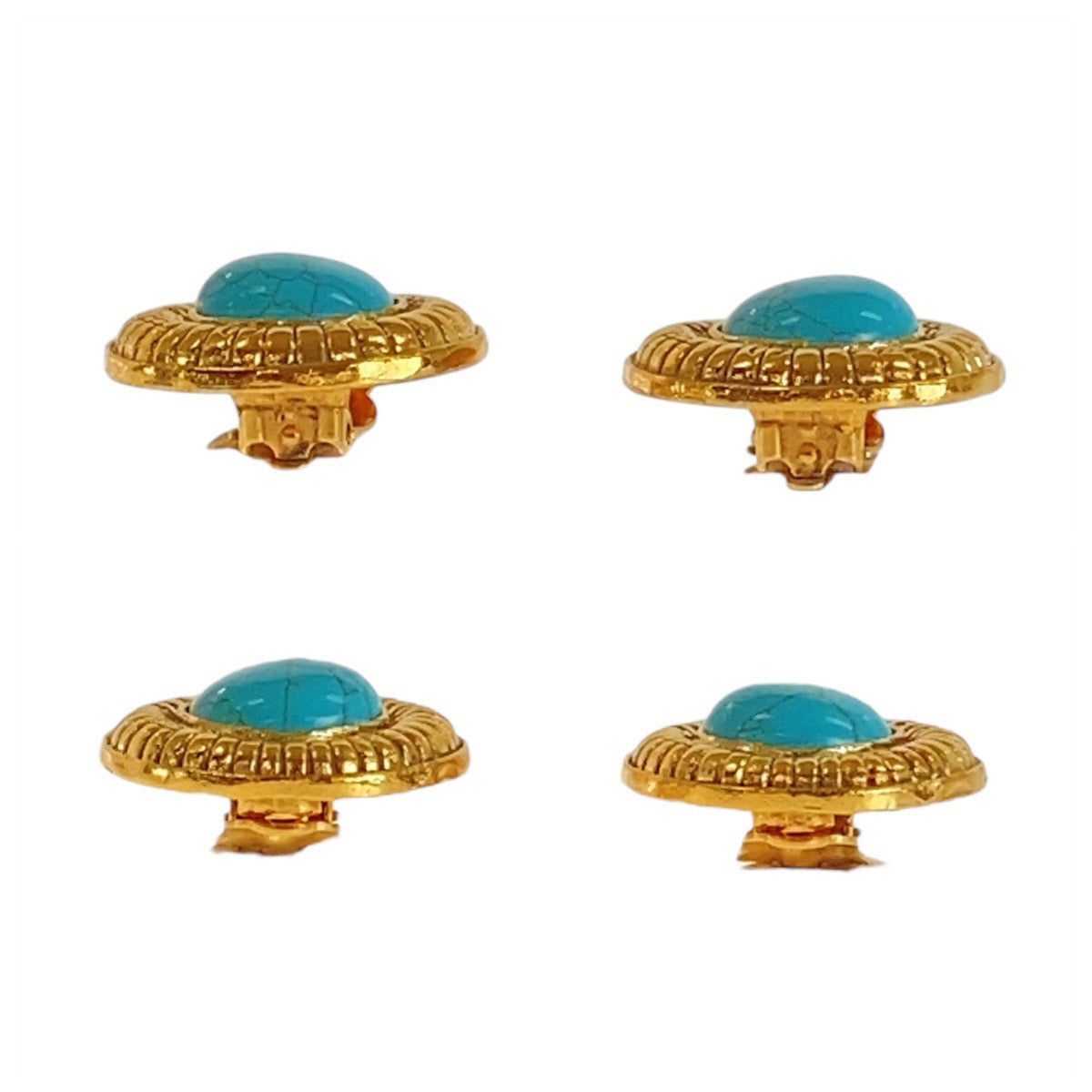 Chanel Vintage Turquoise Gold Earrings