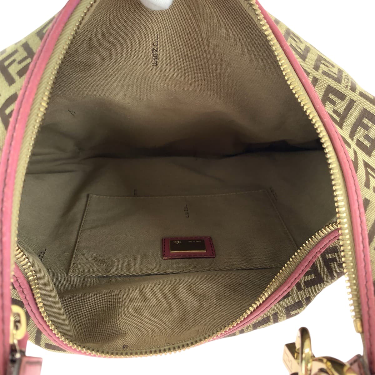 Fendi Zucchino Chef Hobo Canvas Shoulder Bag