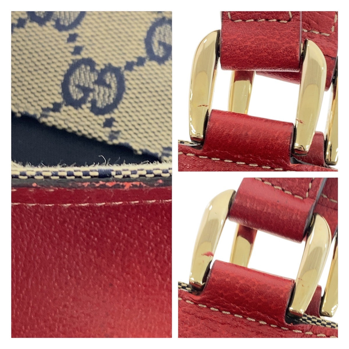 Gucci Abbey Leather GG Canvas Tote Bag