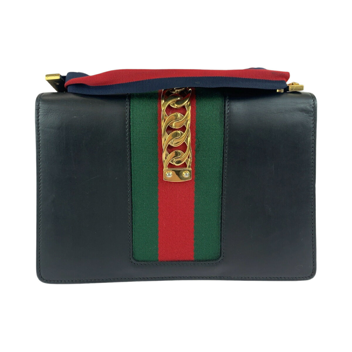 Gucci Leather Sylvie Shoulder Bag Black