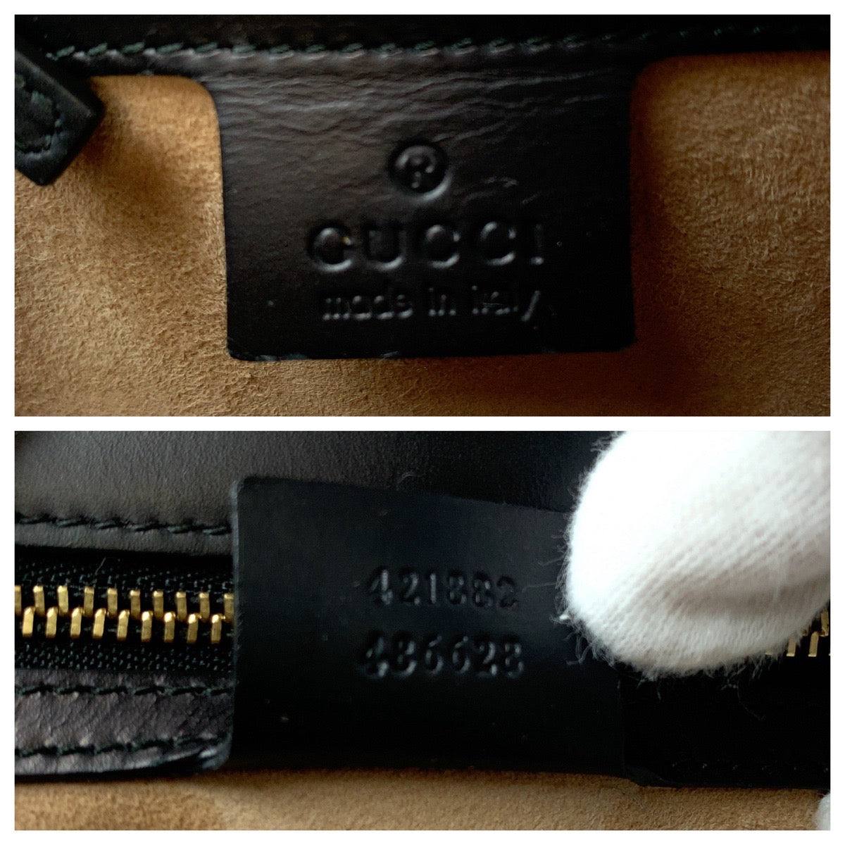 Gucci Leather Sylvie Shoulder Bag Black