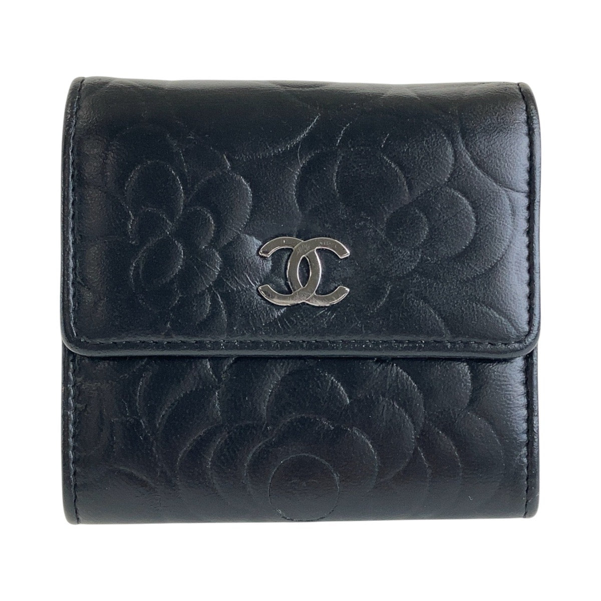 Chanel Vintage Camellia Lambskin Compact Wallet