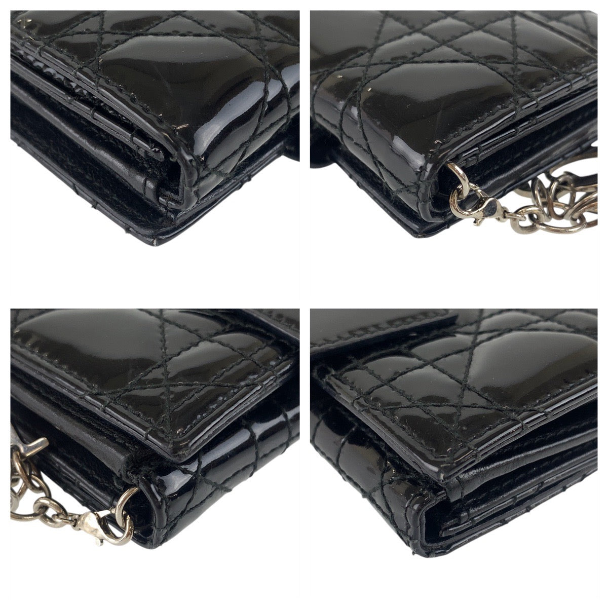 Dior Black Patent Leather Compact Wallet