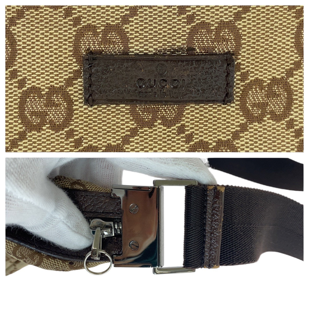 Gucci GG Canvas Leather Shoulder Bag