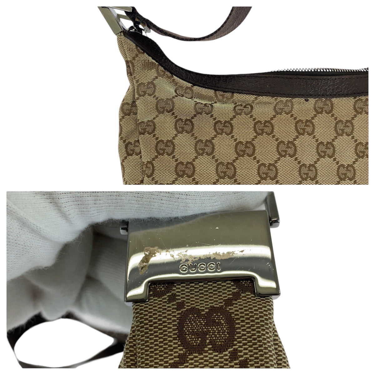 Gucci GG Canvas Leather Shoulder Bag