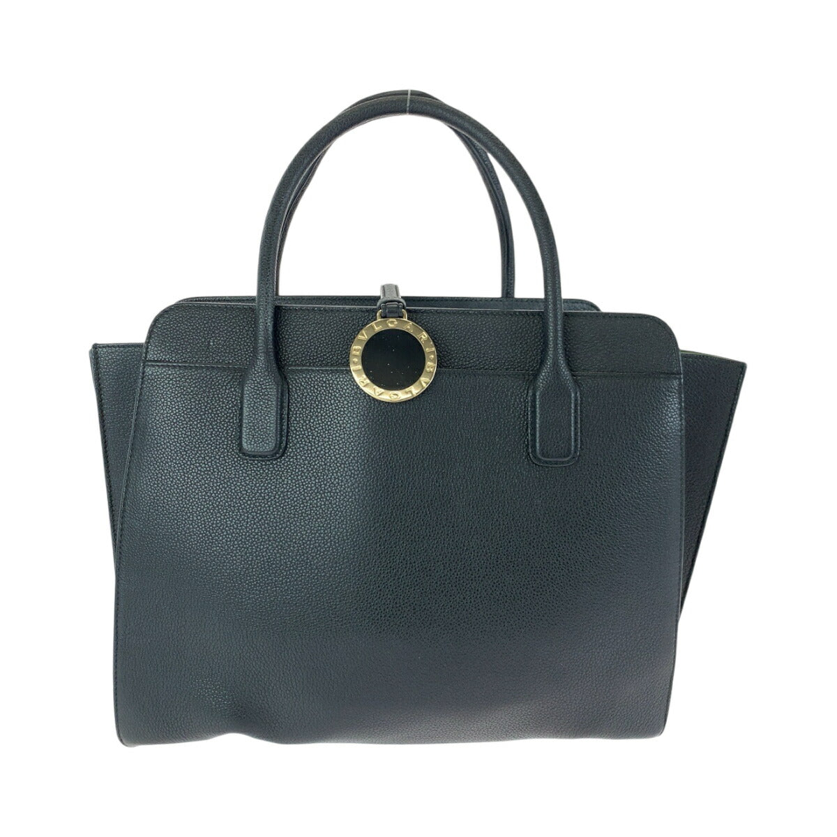 Bvlgari Leather Alba Black Tote Bag