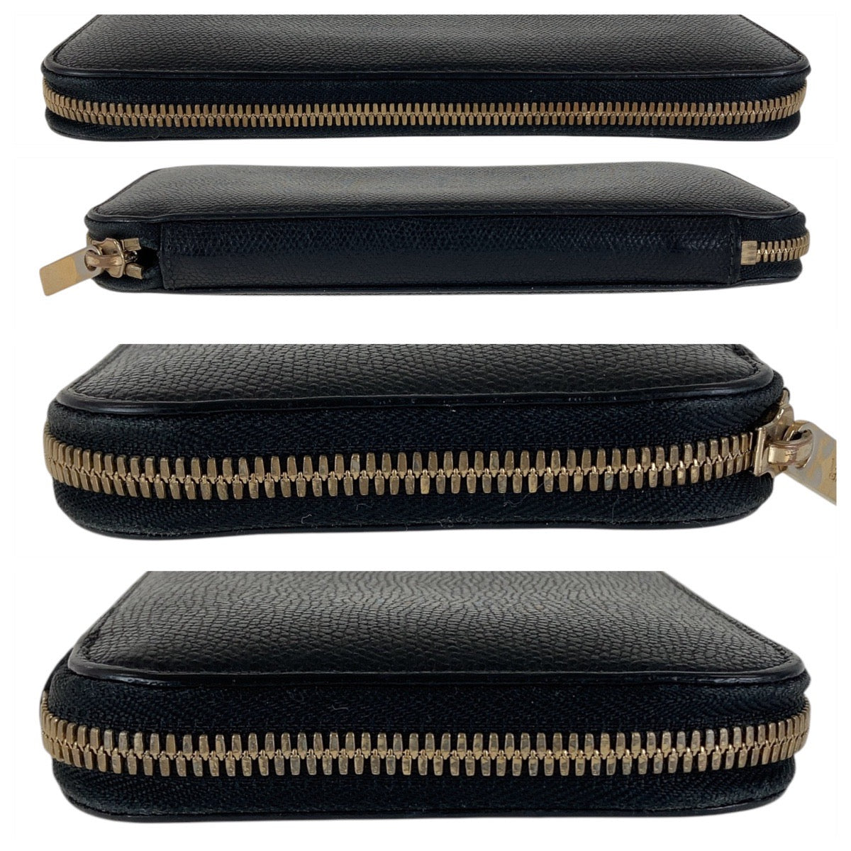 Valextra Leather Long Wallet Black