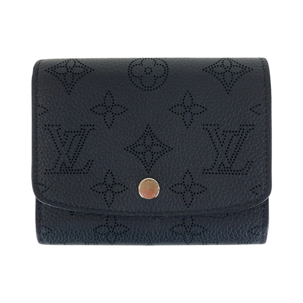 Louis Vuitton Monogram Mahina Compact Wallet Black Leather