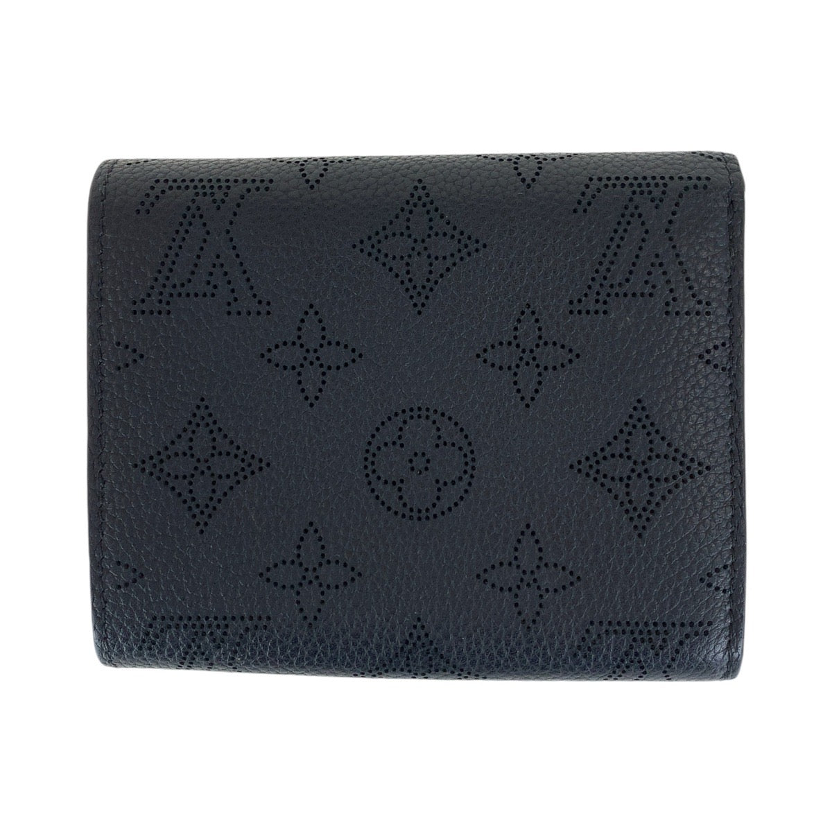 Louis Vuitton Monogram Mahina Compact Wallet Black Leather