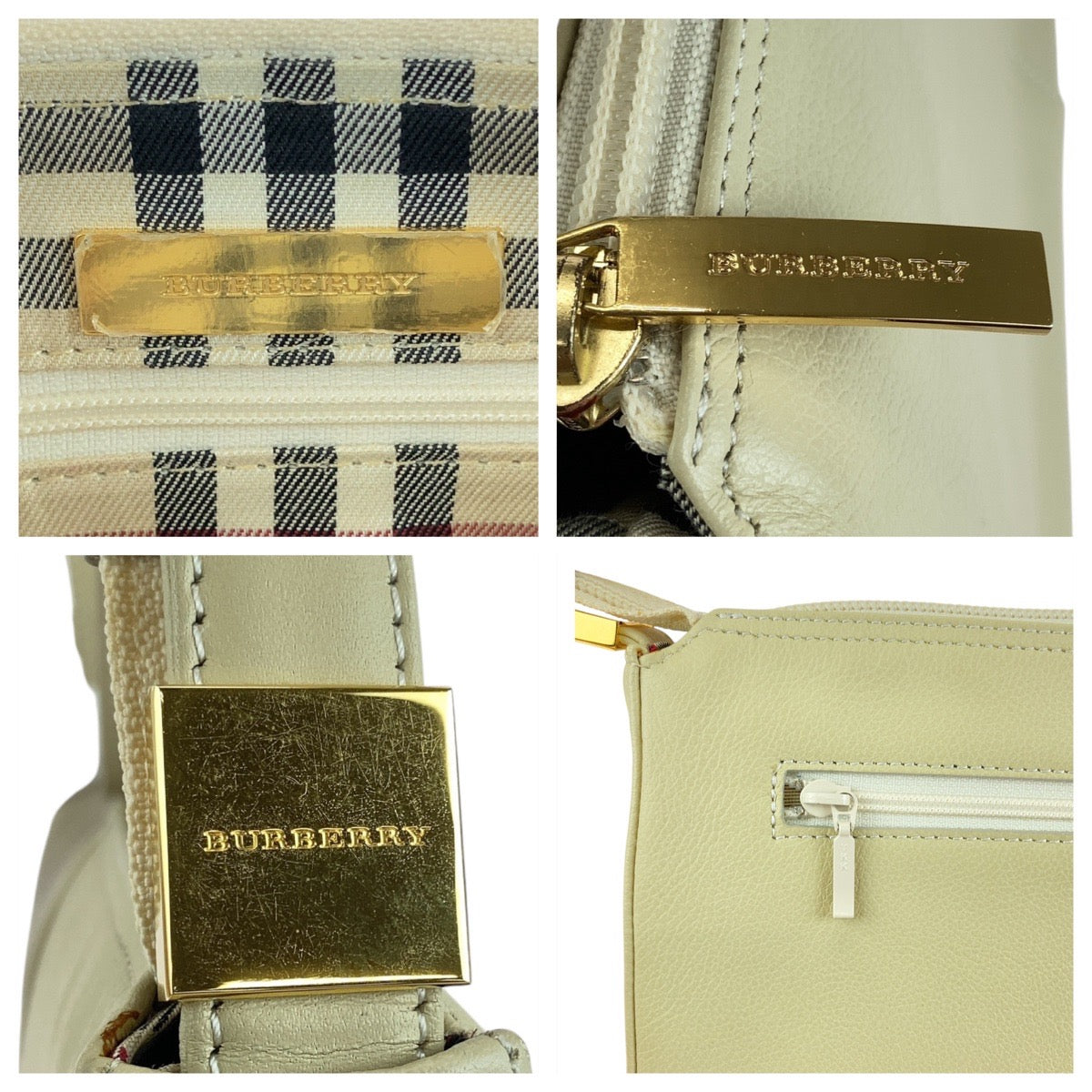 Burberry Leather Checkered Handbag