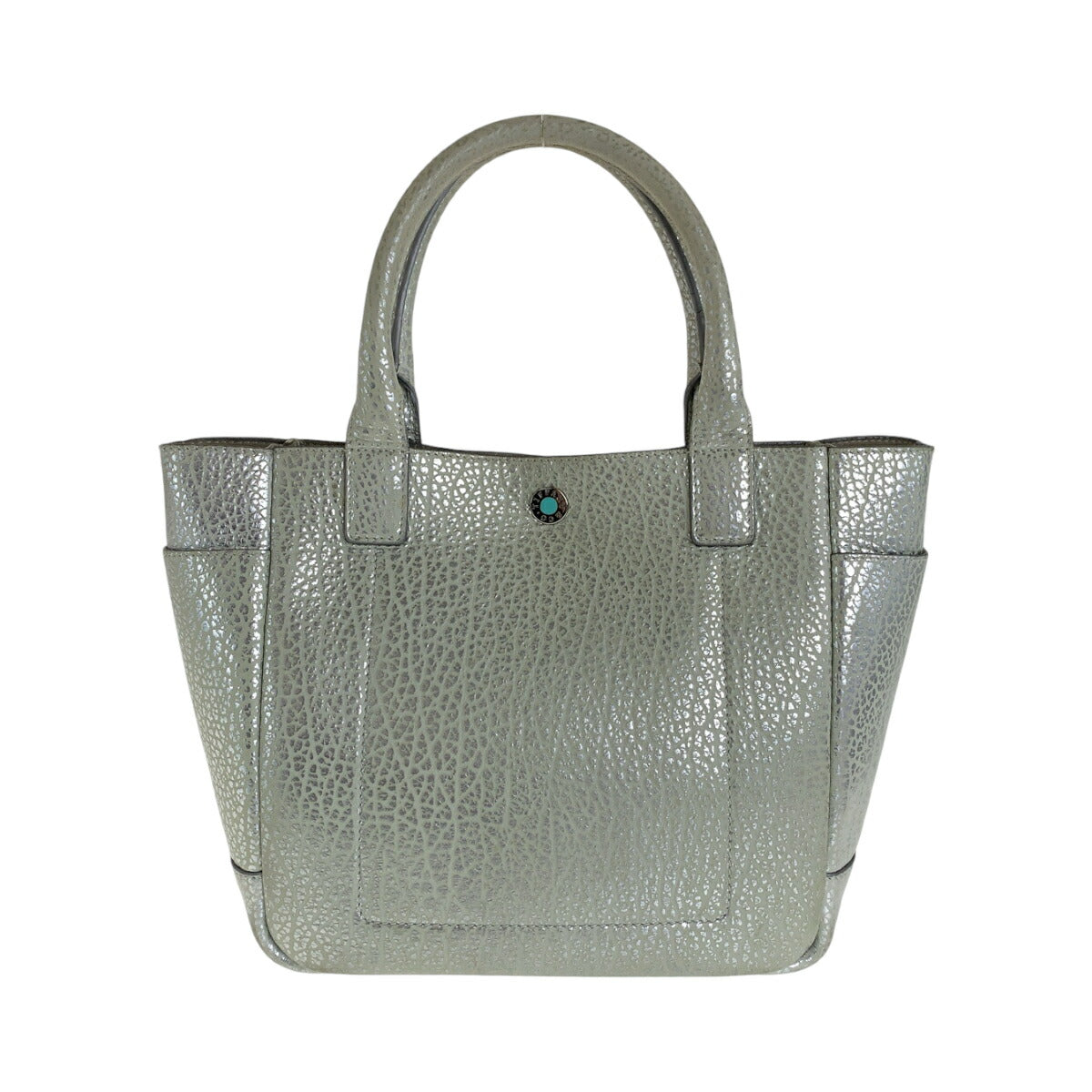 Tiffany & Co Leather Riley Pebbled Silver Blue 2way Tote Bag