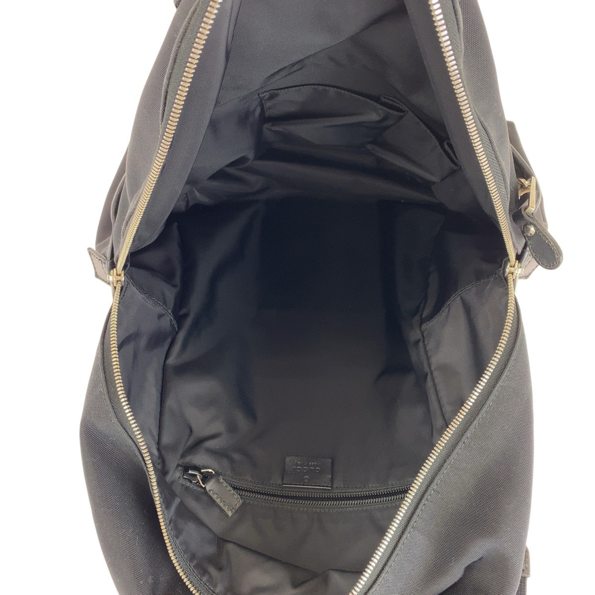 Gucci Black Canvas Leather Backpack Unisex