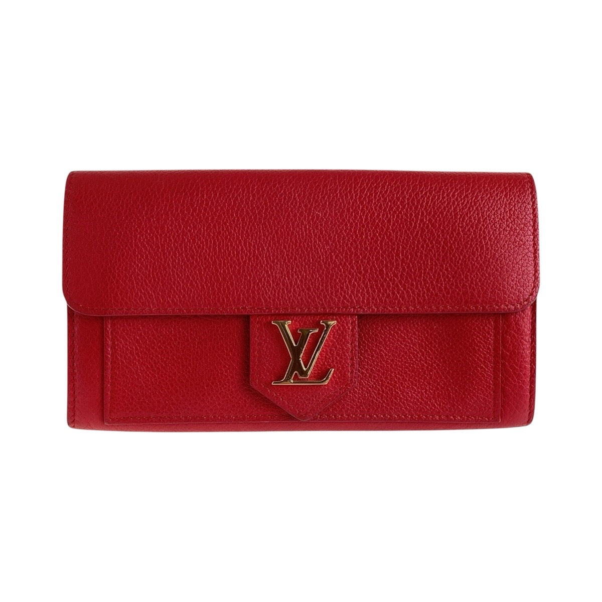 Louis Vuitton Lockme Red Leather Long Wallet