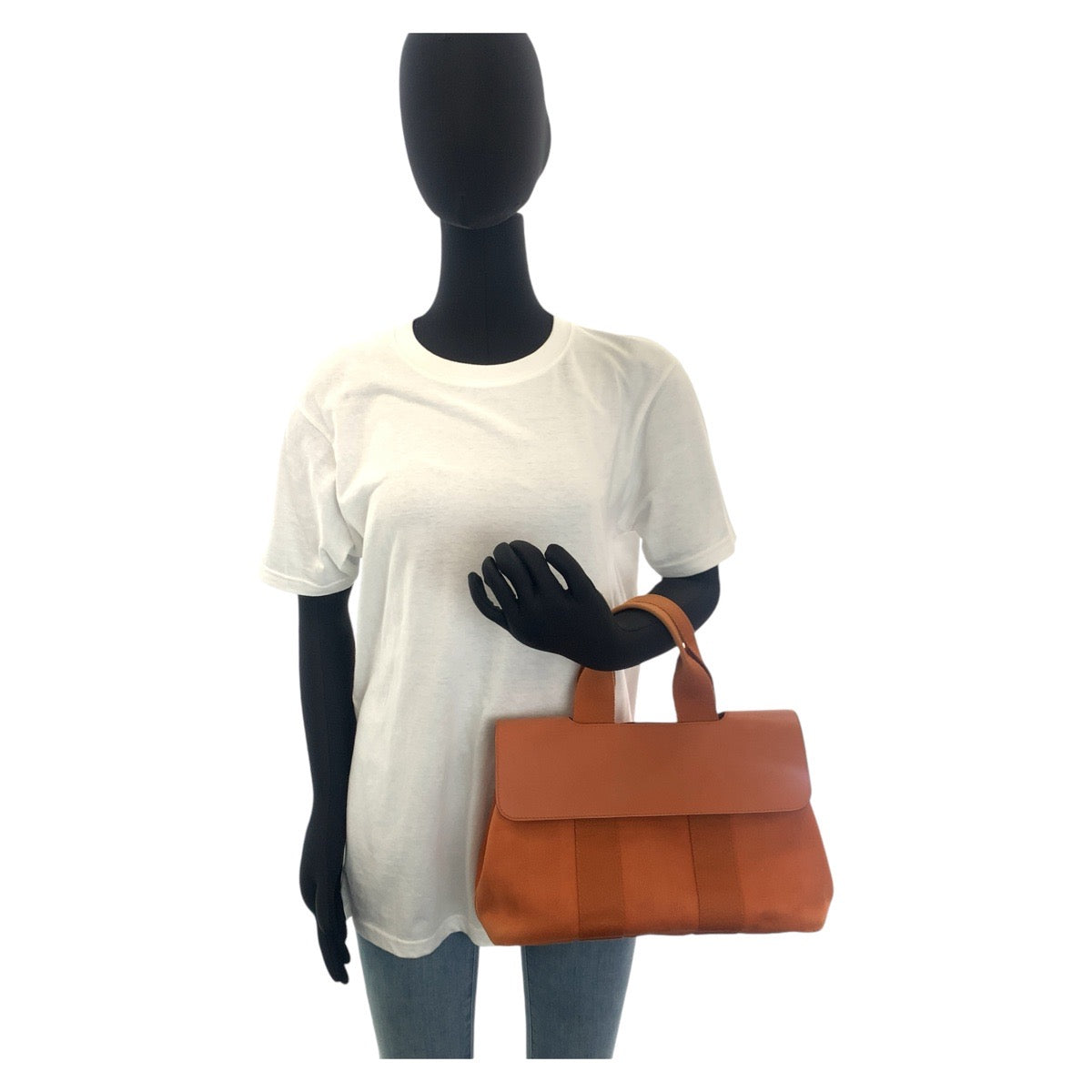 Hermes Valparaiso Canvas Leather Tote Bag