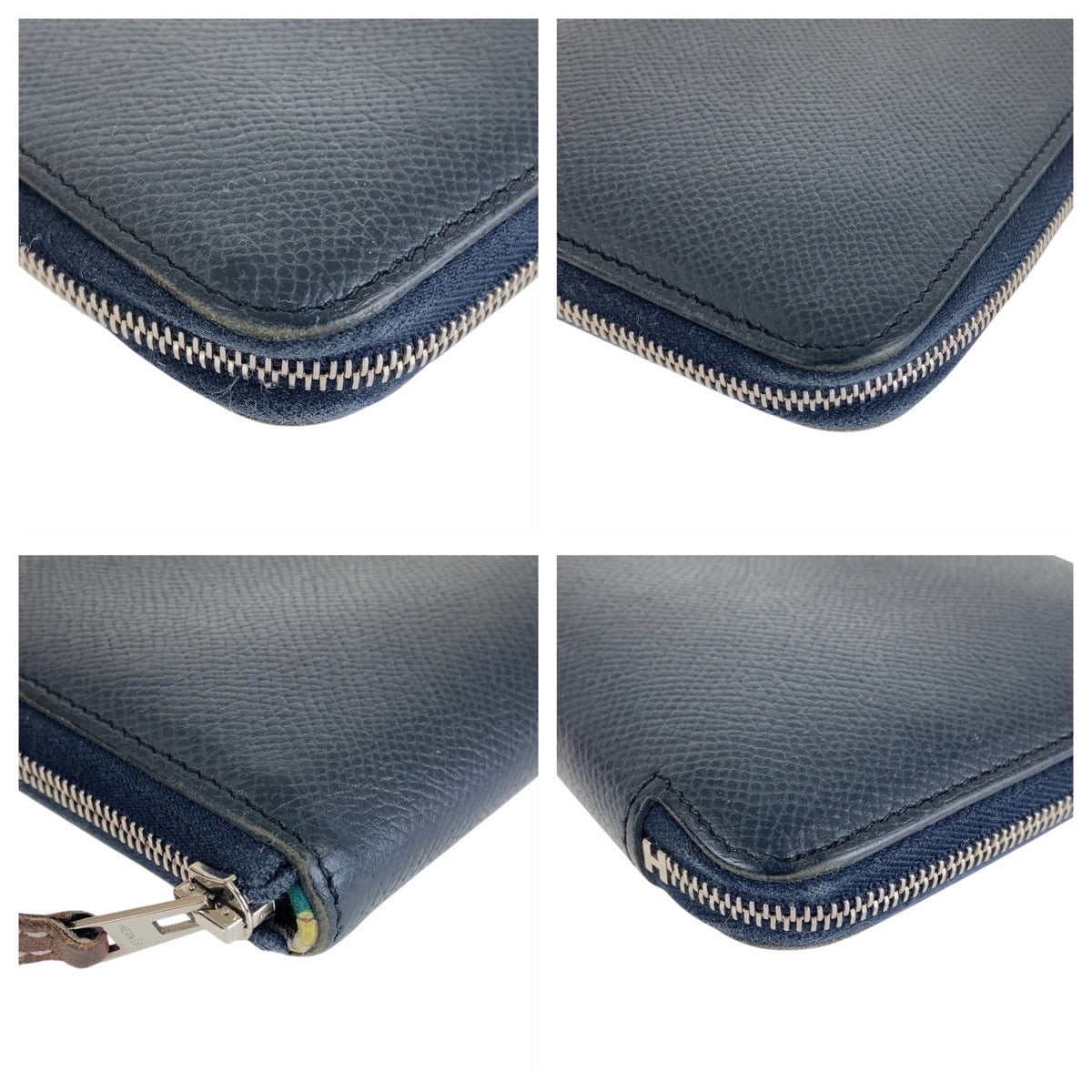 Hermes Azap Long Silk In Wallet Blue Indigo