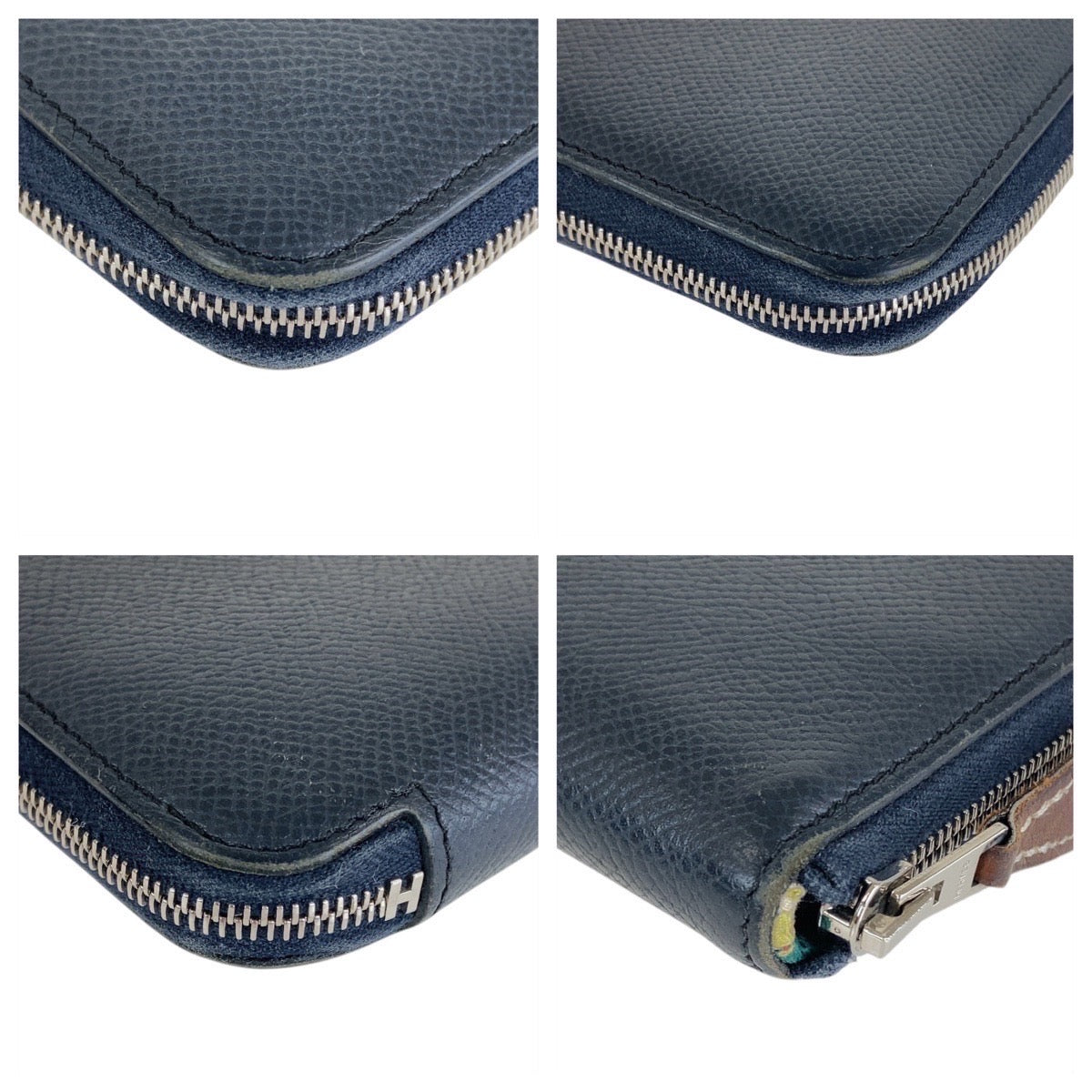 Hermes Azap Long Silk In Wallet Blue Indigo