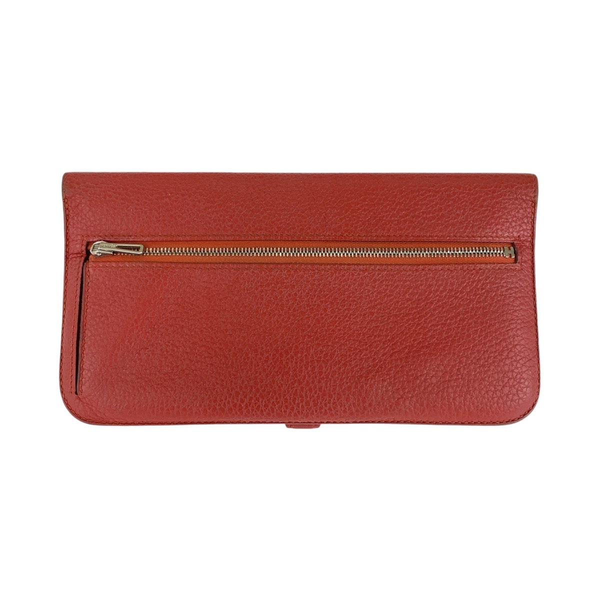 Hermes Dogon Long Wallet Red Silver