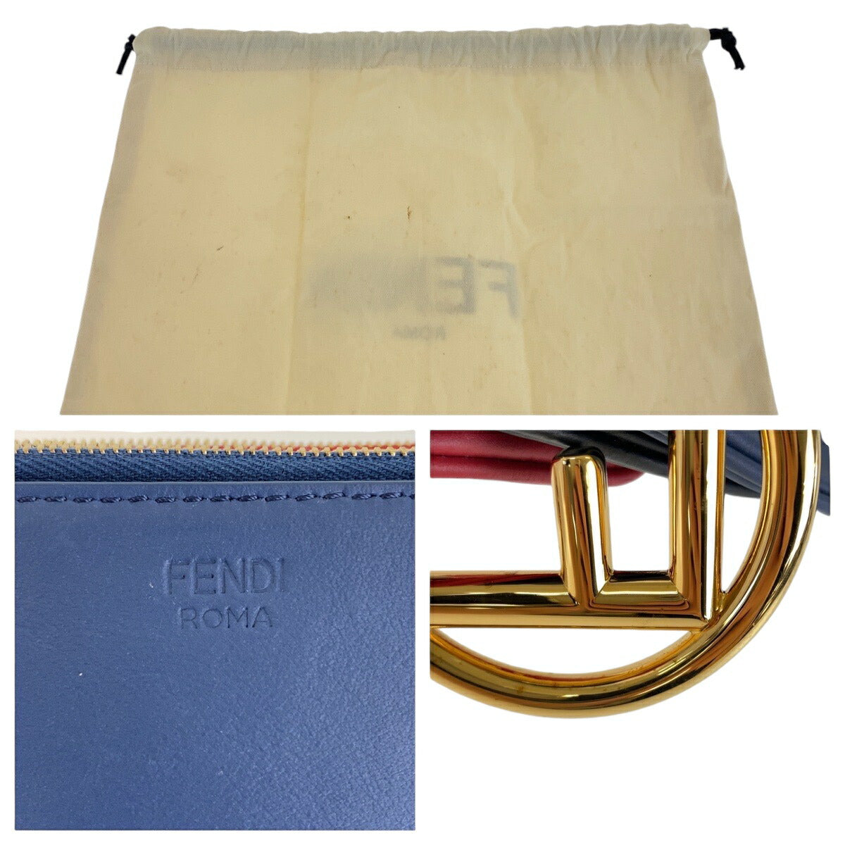 Fendi Leather Triplet Clutch Bag