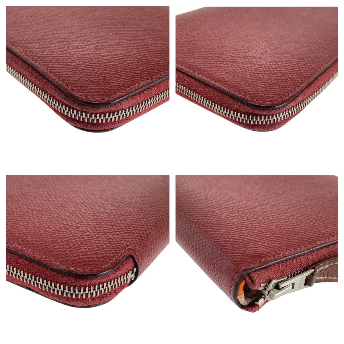 Hermes Azap Long Silk In Wallet Bordeaux