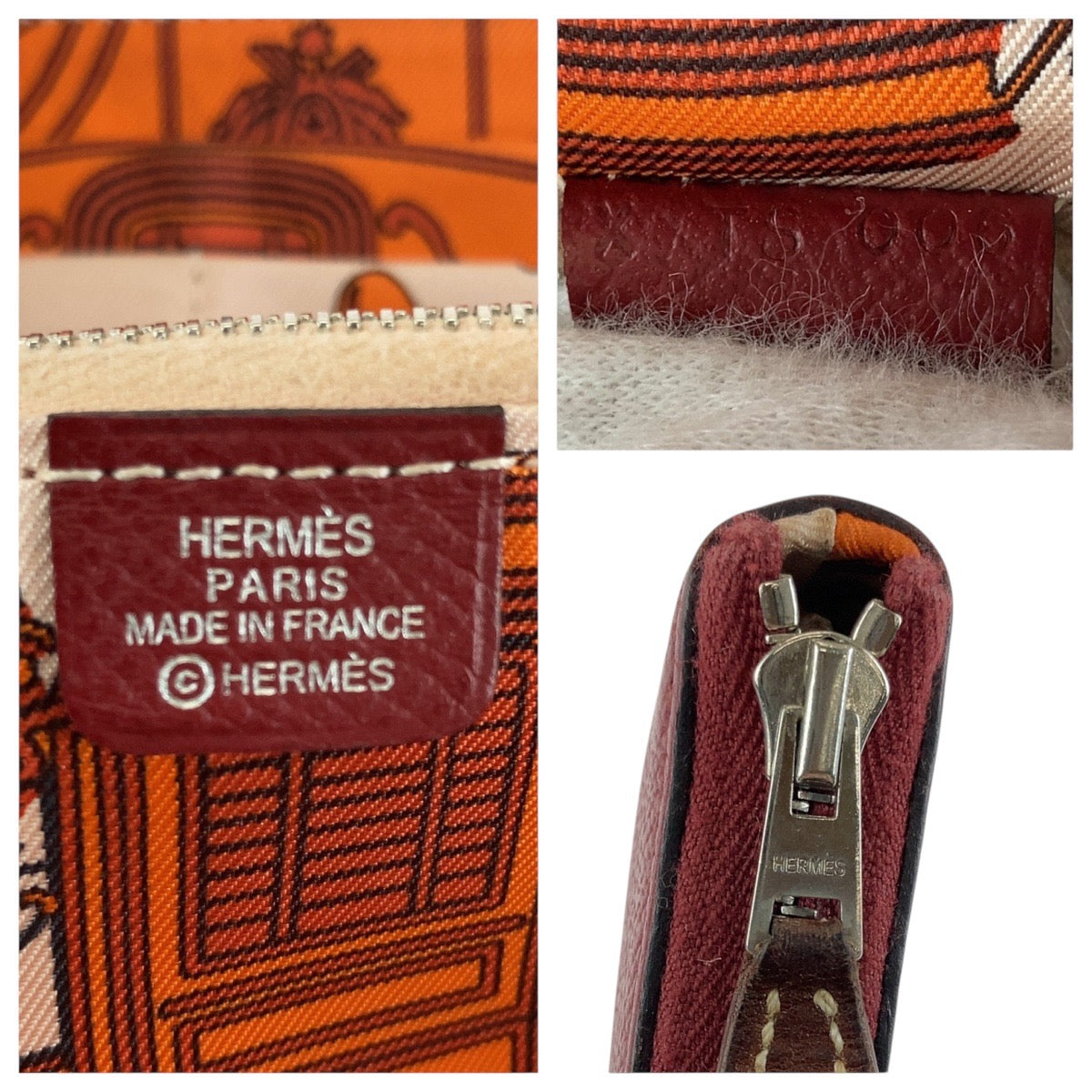 Hermes Azap Long Silk In Wallet Bordeaux