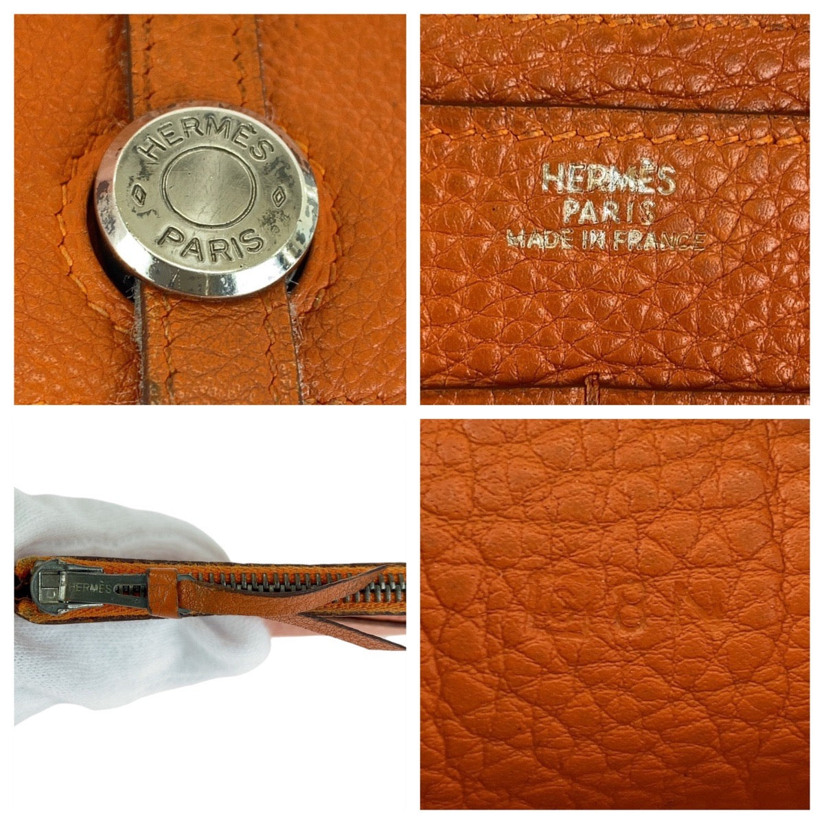 Hermes Dogon GM Long Wallet Orange