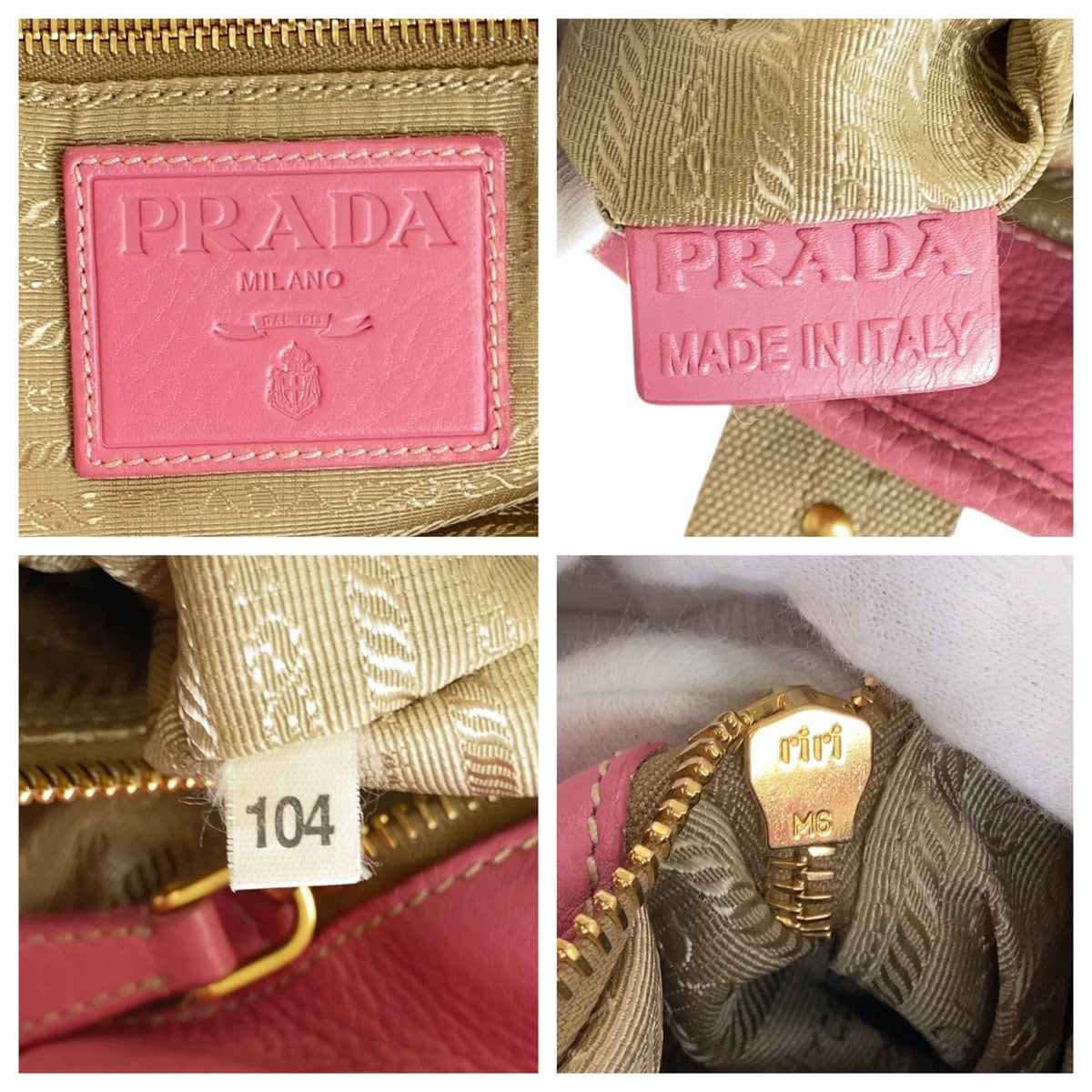 Prada Logo Jacquard Canvas Leather Tote Bag