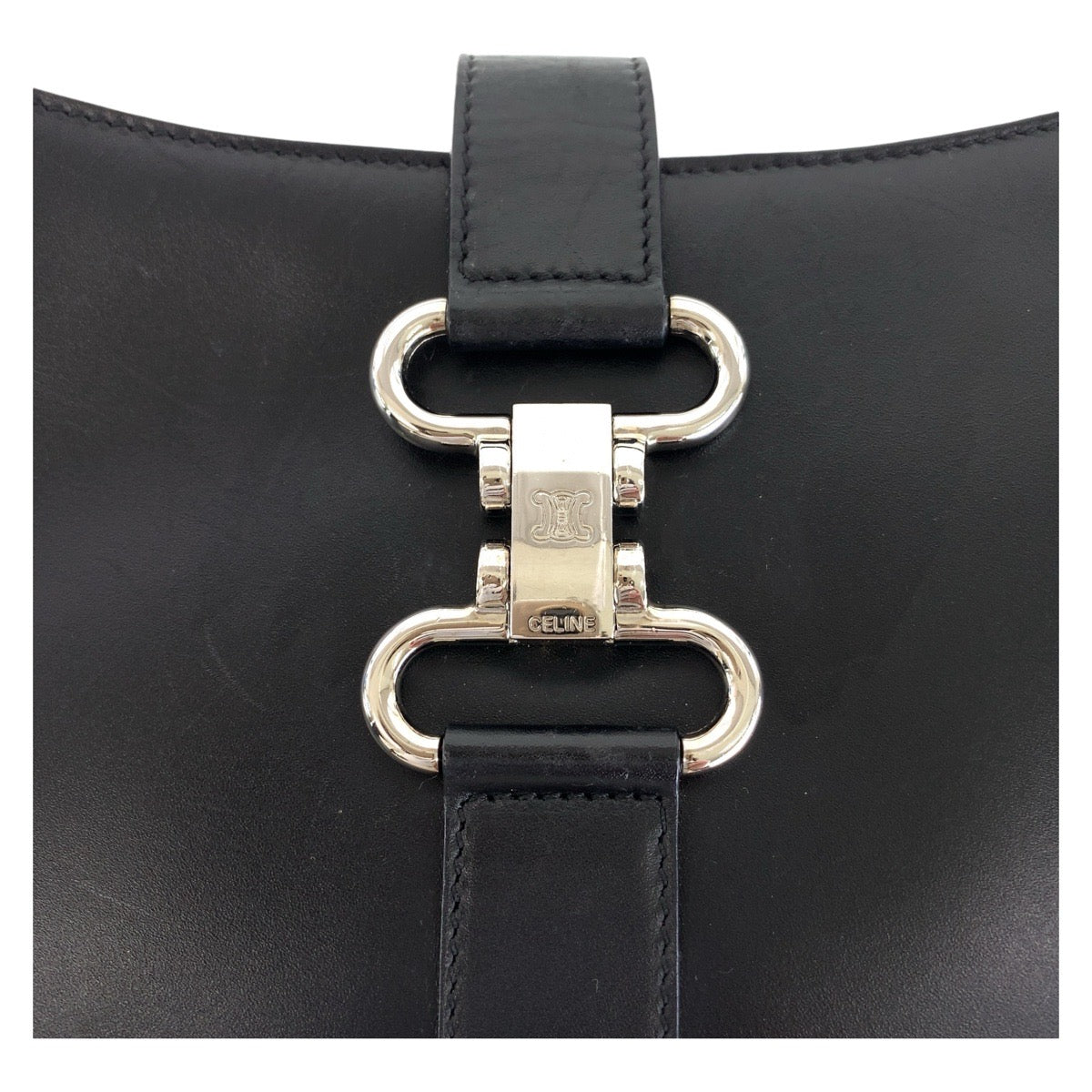 Celine Vintage Blazon Leather Hobo Bag