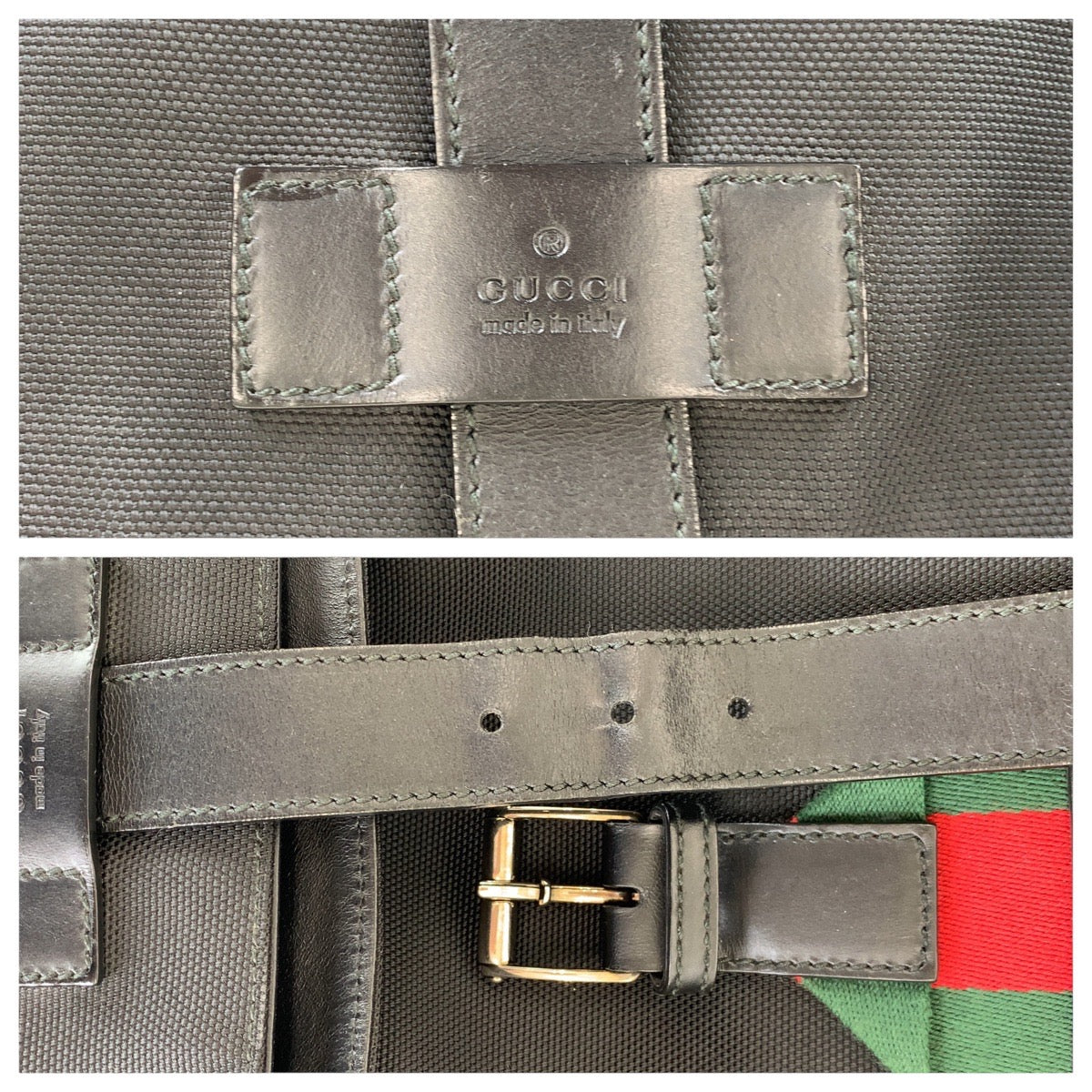 Gucci Canvas Leather Backpack Black