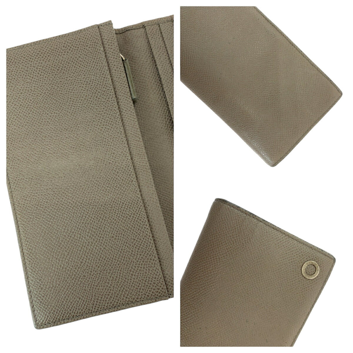 Bvlgari Stone Gray Calf Long Wallet