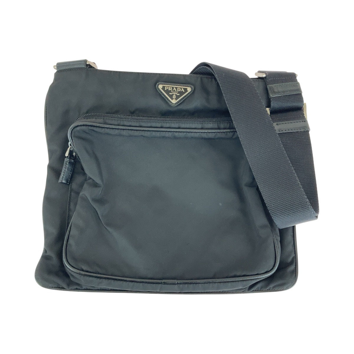 Prada Nylon Tessuto Logo Plate Messenger Bag