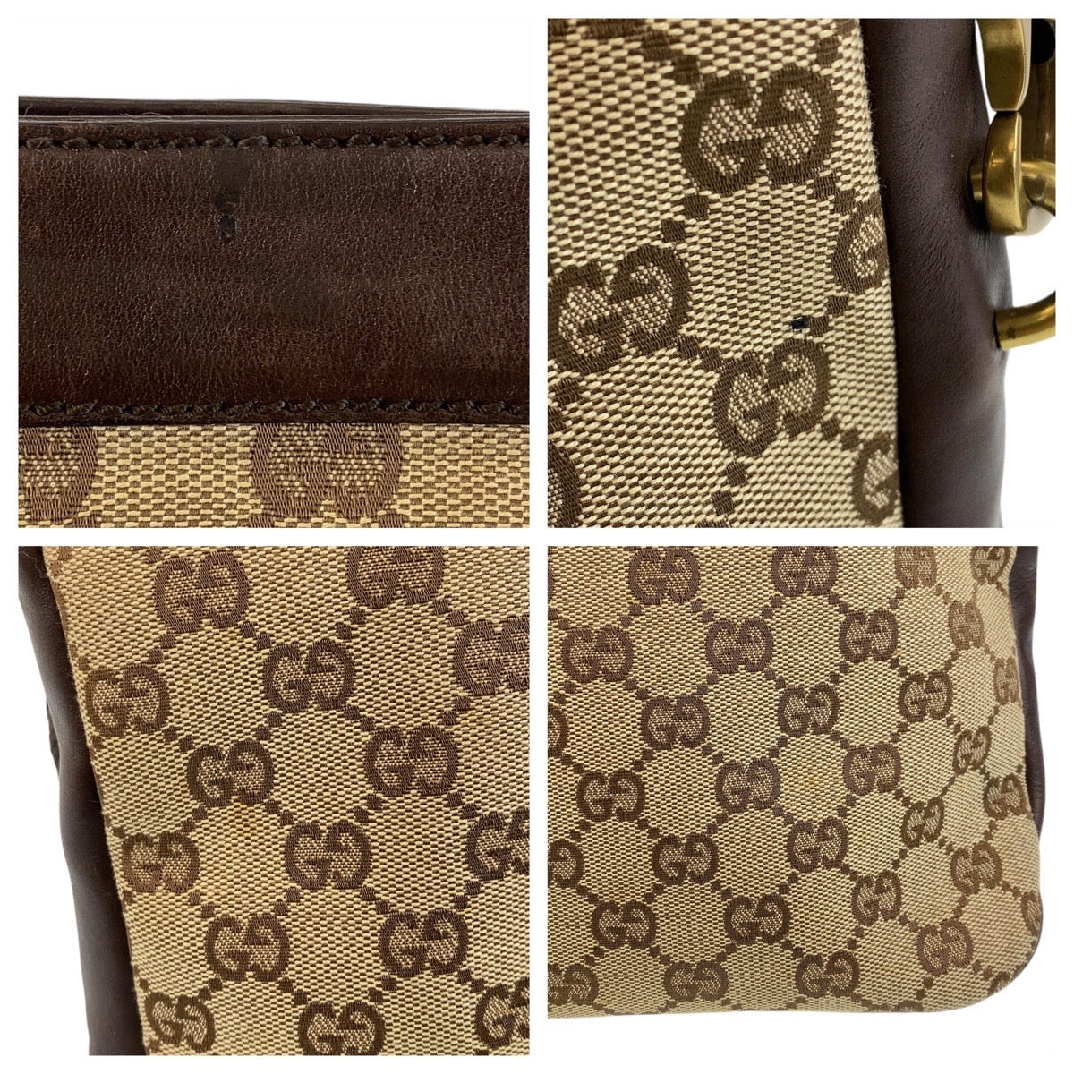 Gucci GG Canvas Leather Shoulder Bag