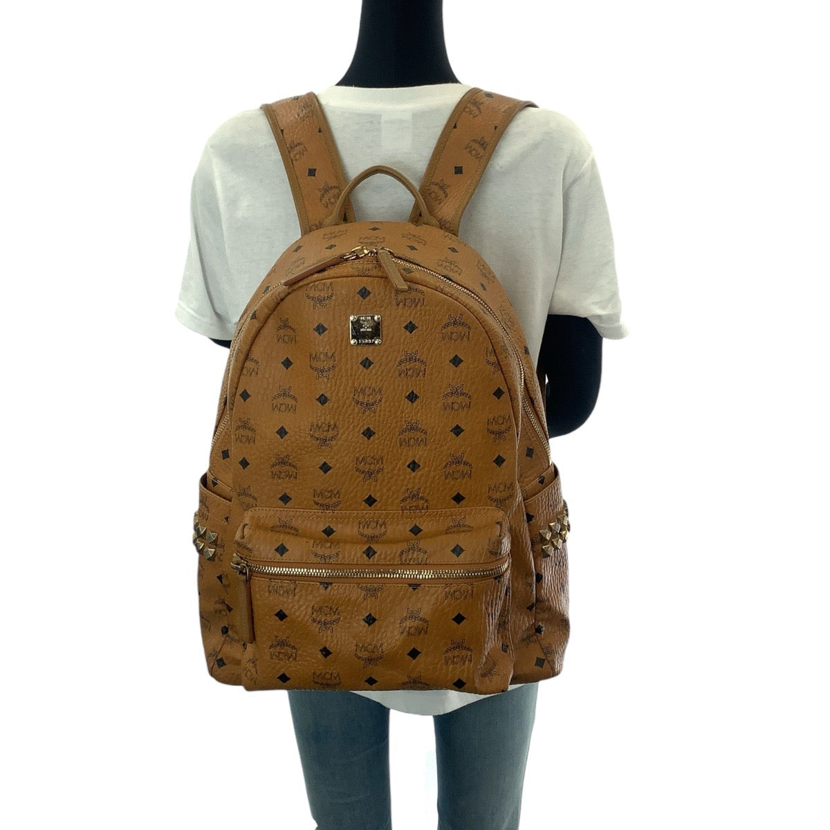 MCM Leather Side Studs Backpack