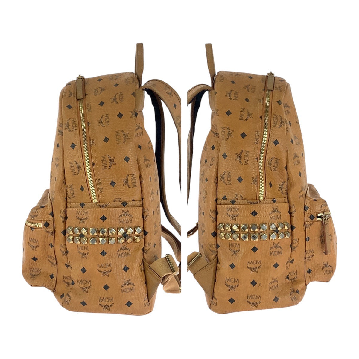 MCM Leather Side Studs Backpack