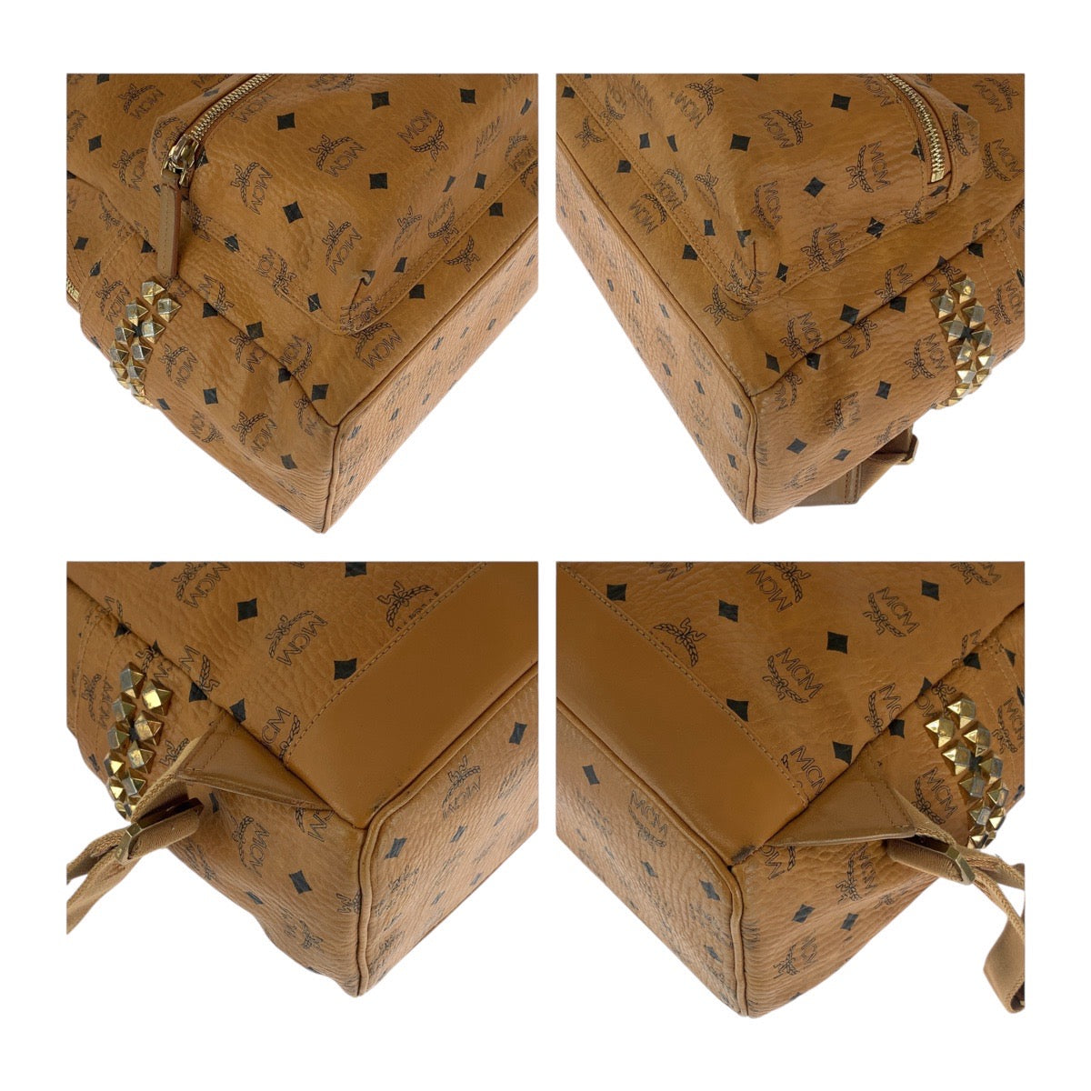 MCM Leather Side Studs Backpack