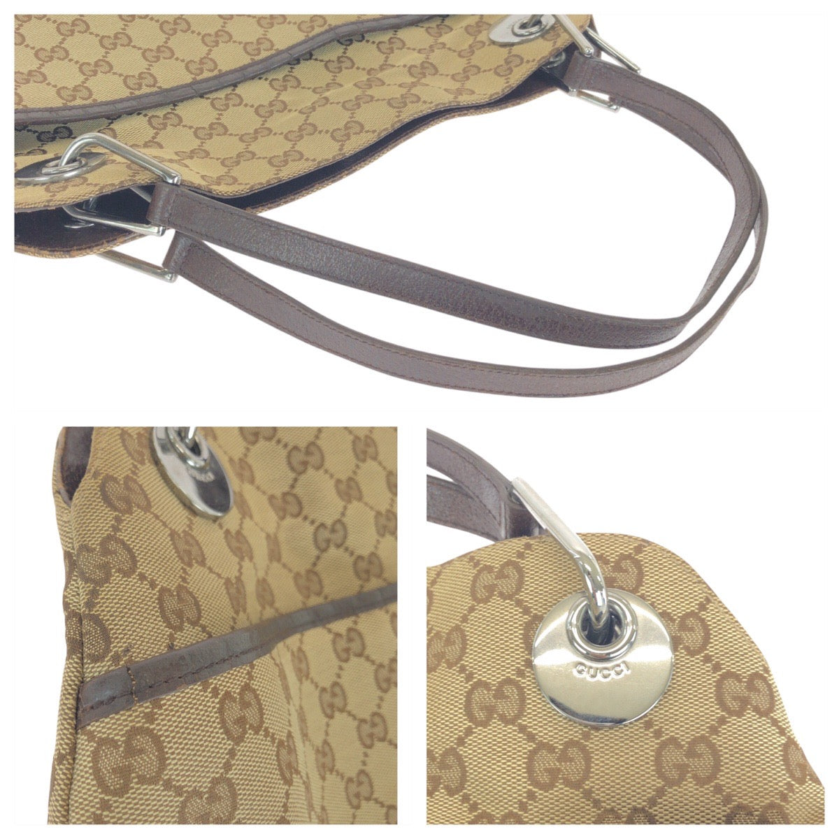 Gucci Beige GG Canvas Shoulder Tote Bag