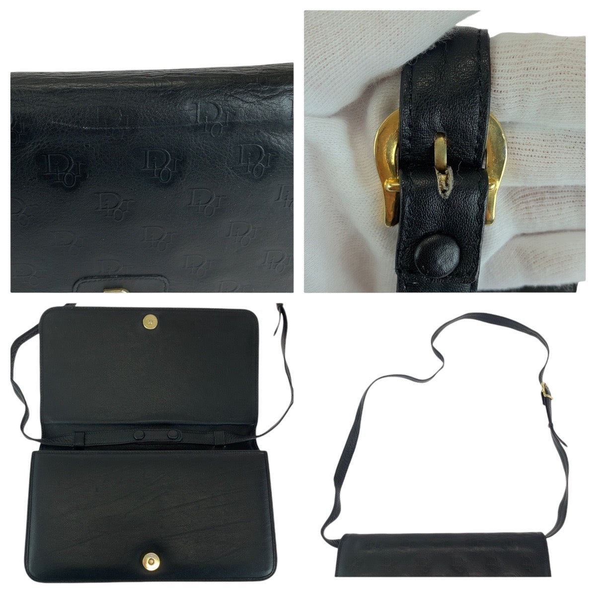 Christian Dior Black Leather Shoulder Bag