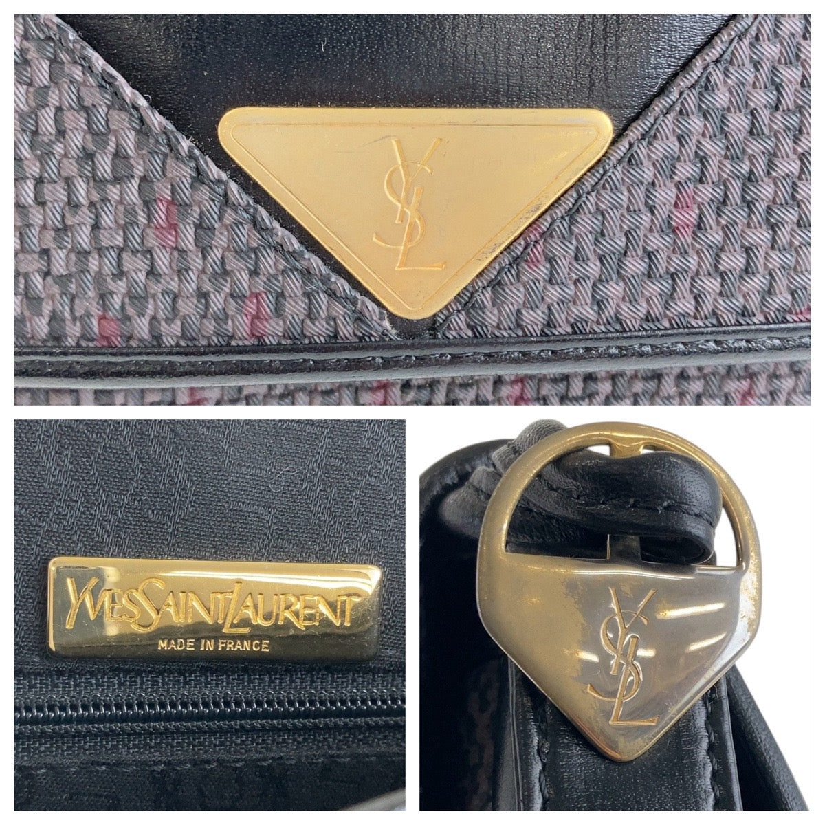 Yves Saint Laurent Canvas Leather Shoulder Bag