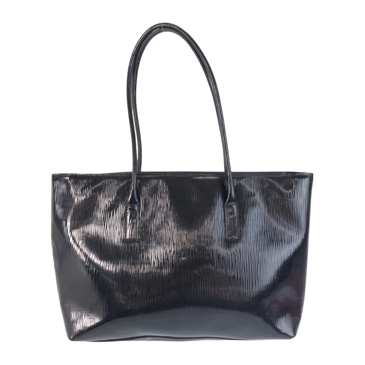 Prada Patent Leather Triangle Logo Tote Bag