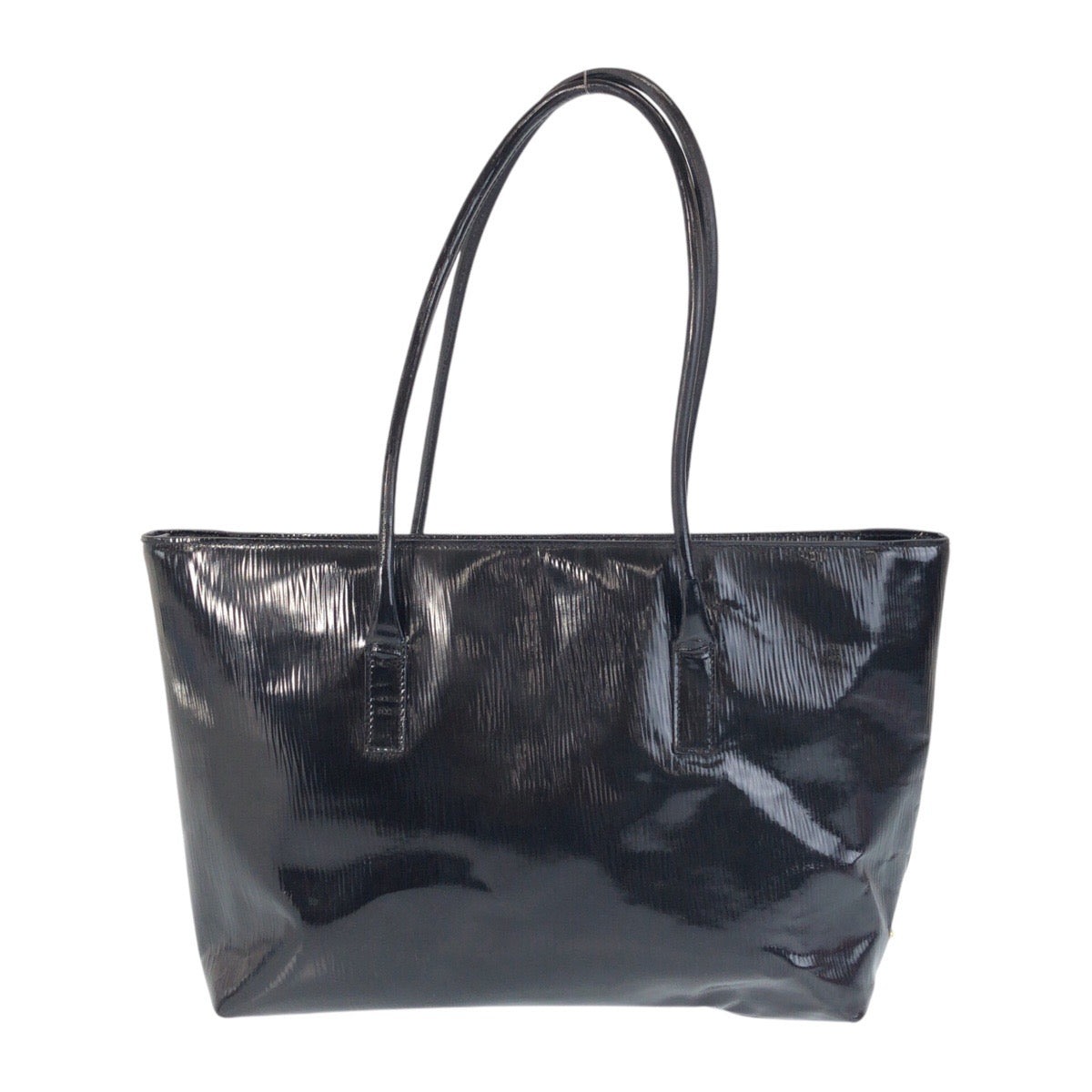 Prada Patent Leather Triangle Logo Tote Bag