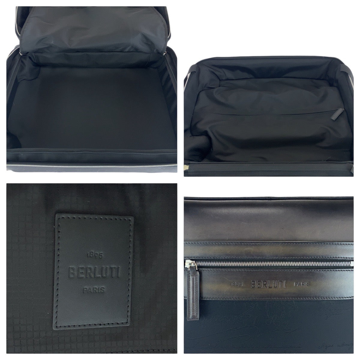 Berluti Calligraphy Script Nylon/Leather Carry-on Bag