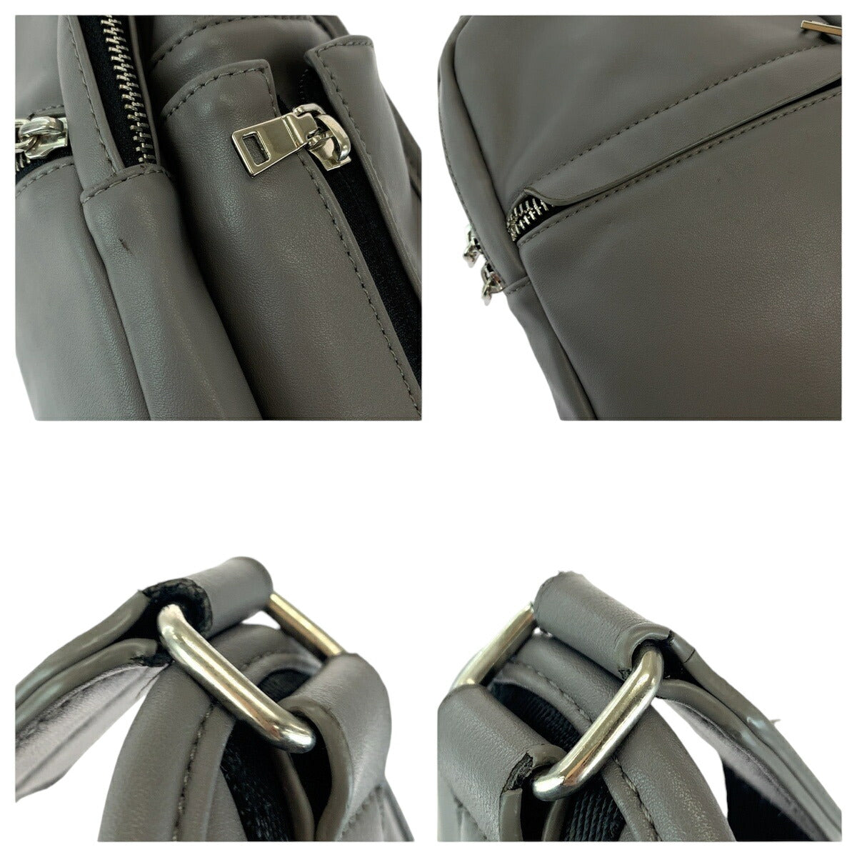 TAKEO KIKUCHI Leather Body Bag Gray