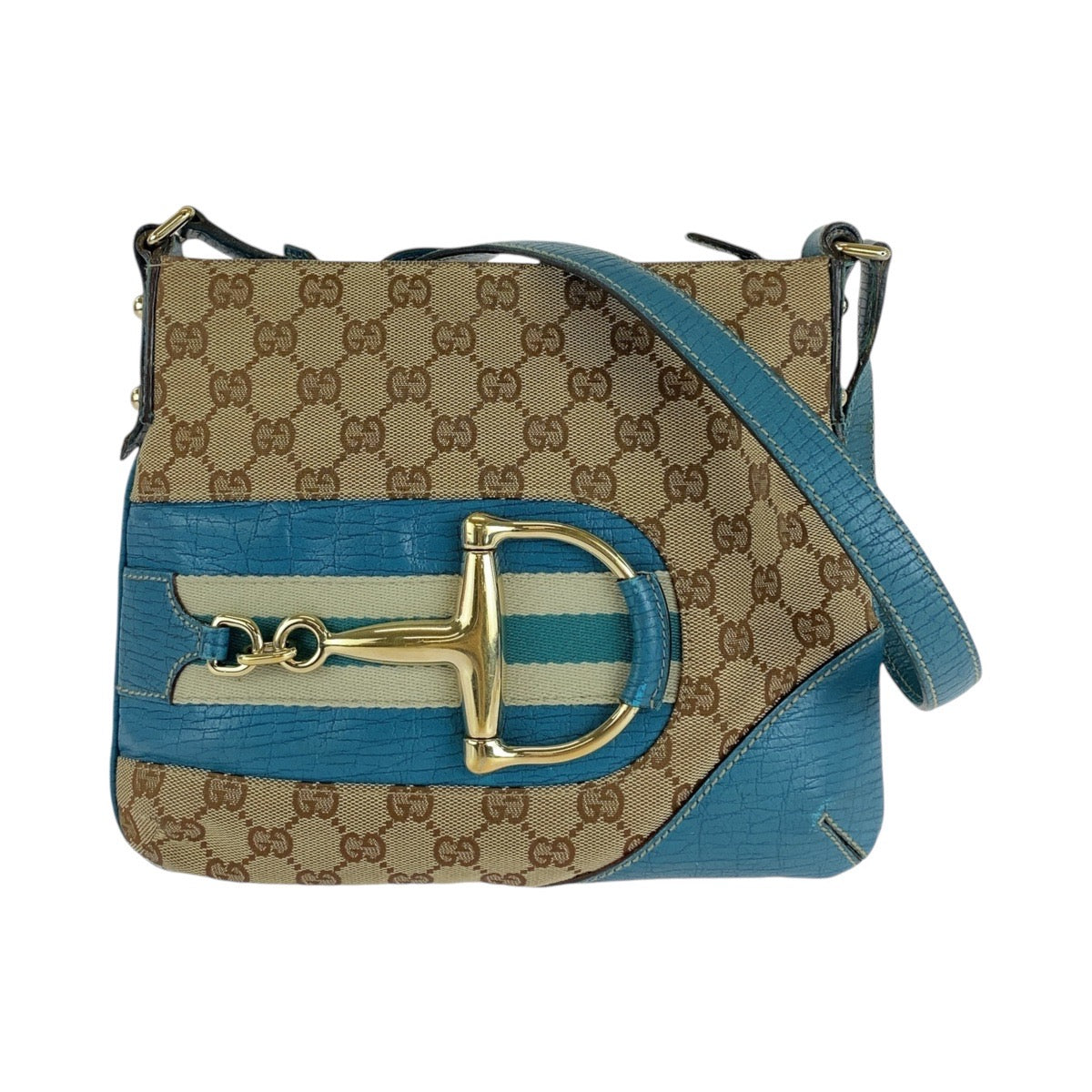 Gucci Vintage GG Canvas Leather Shoulder Bag