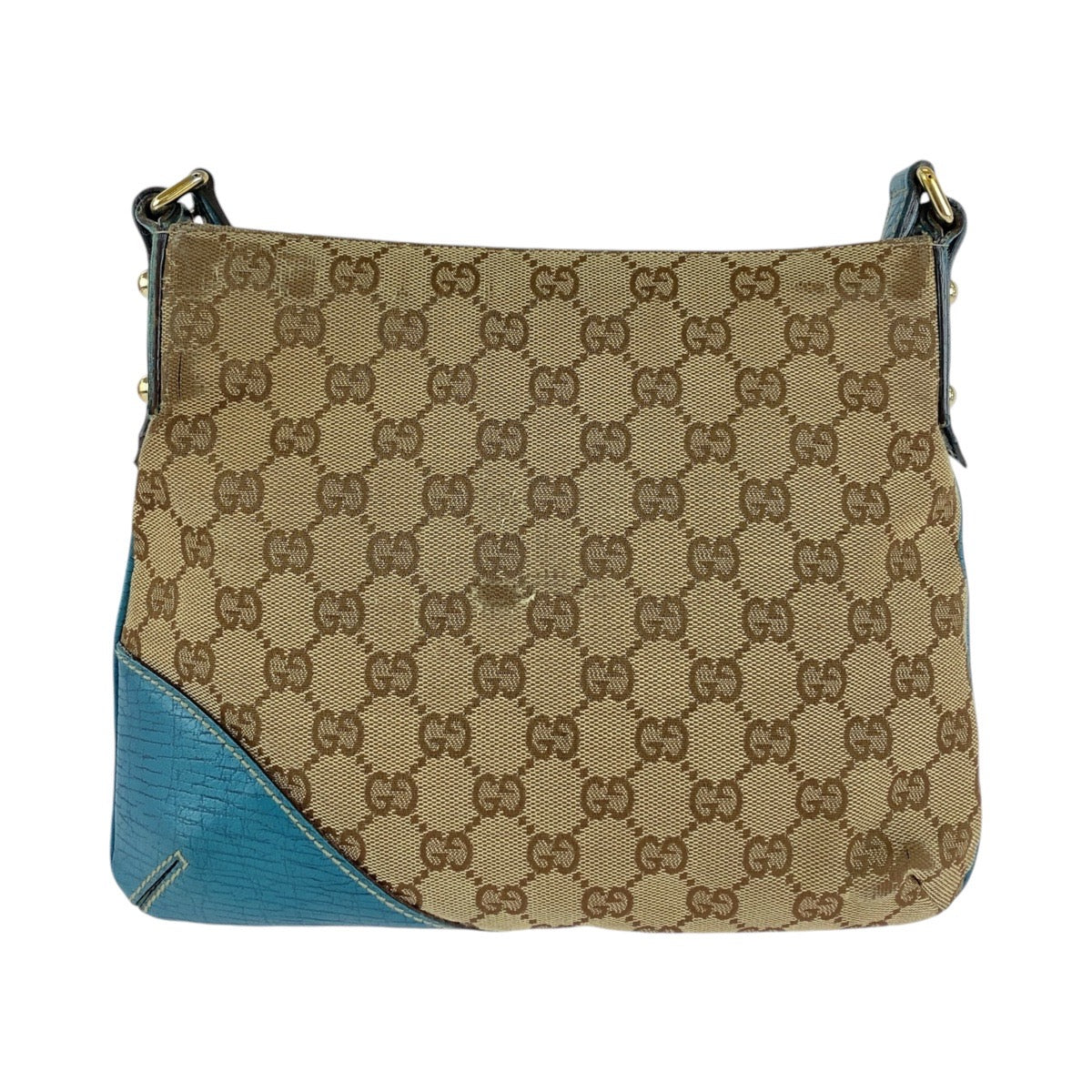 Gucci Vintage GG Canvas Leather Shoulder Bag